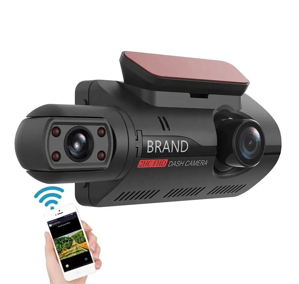 行车记录仪双镜头适用于 2022 智能 1080P 夜视行车记录仪 Dvr 汽车 Wifi 仪表板行车记录仪