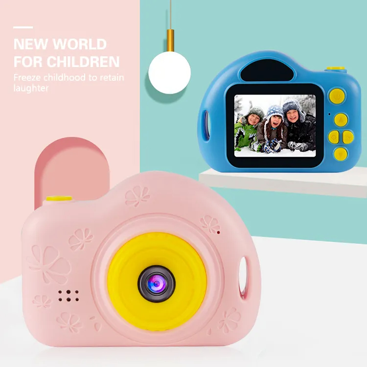 可爱卡通迷你 1080P 智能儿童相机数码相机 2 英寸创意相机玩具儿童生日礼物幼儿