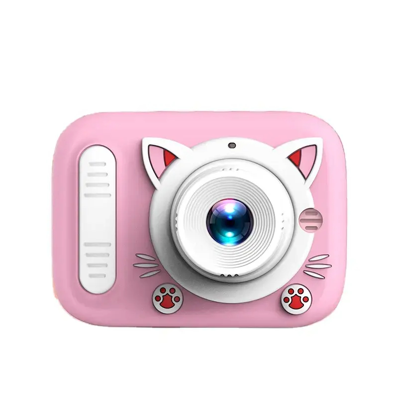 自拍儿童相机女孩圣诞节生日玩具礼物适合 3-6 岁儿童双镜头数码相机带视频功能