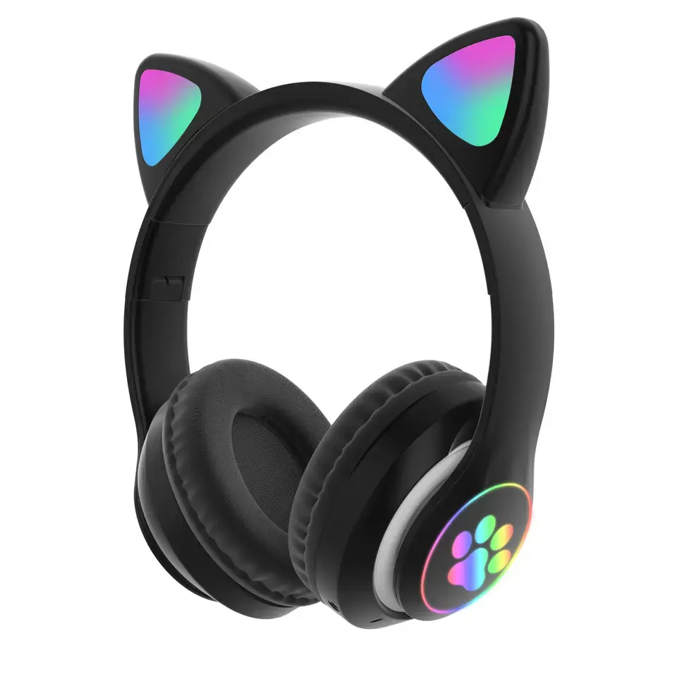 工厂降噪学生可爱猫耳游戏包耳式头带儿童无线耳机