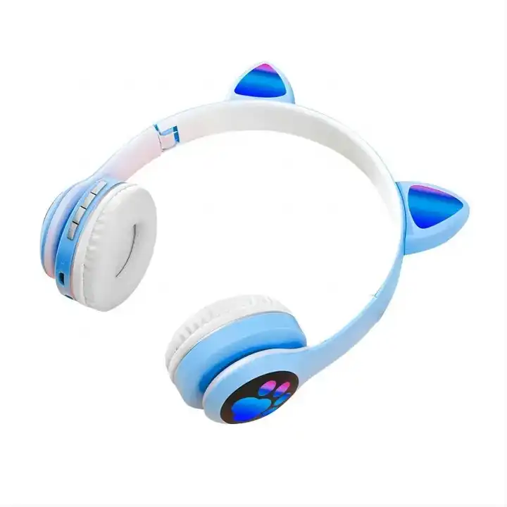 无线蓝牙耳机猫耳游戏耳机发光头盔可爱运动音乐耳机儿童女孩礼物