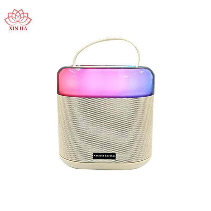 Karaoke Portable Wireless BT Speaker Waterproof Woofer Mini Outdoor LED Dual microphone Bluetooth Speaker