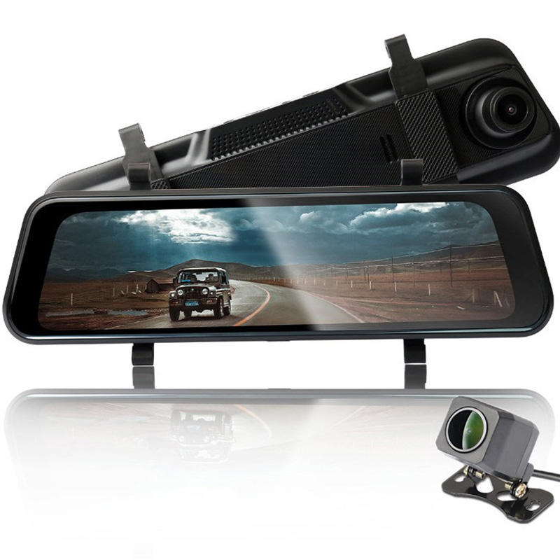 professional front and rear mirror dashcam battery 4g 10 inch LCD touch screen 2k Dual Driving recorder Dash cam